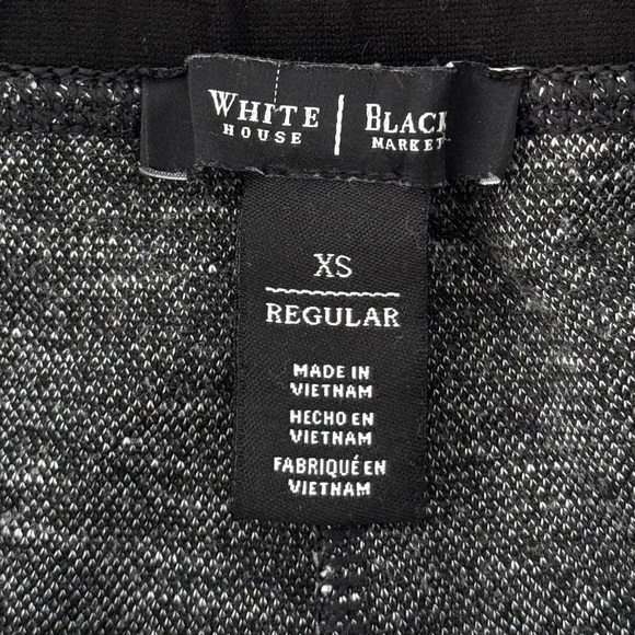 NWOT White House Black Market Size XS Regular Black Tweed Joggers w/Pockets - Picture 5 of 6